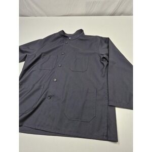 Engineered Garments Coat Mens L Gray Wool Band Collar Workwear Unlined USA